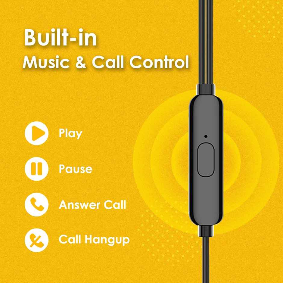 itel Iep14 Wired Earphones | 14.2Mm Driver | In-Line Mic | 10Min Fast Charge - 120Min Play | Comfy Fit