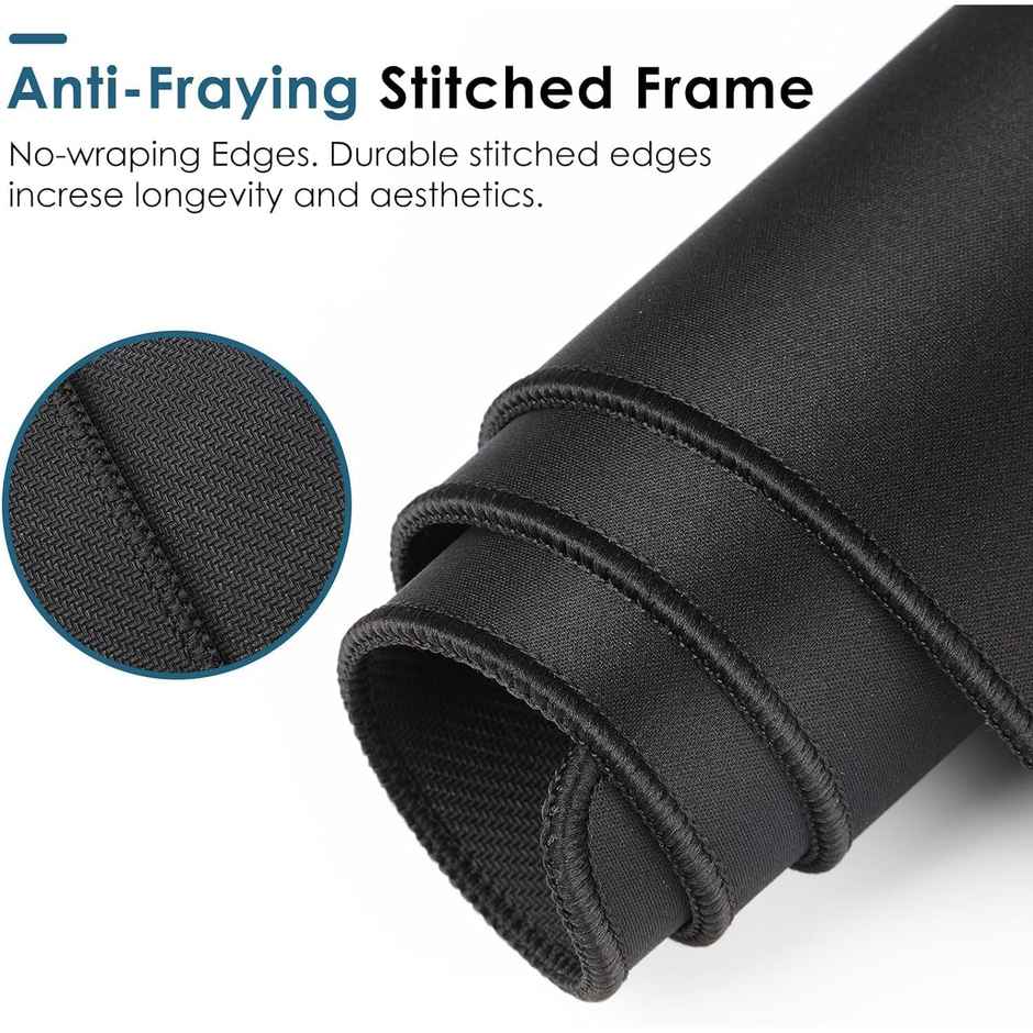 Sounce Anti-Slip Rubber Gaming Mouse Pad and Laptop Desk Mat with Smooth Control | Black