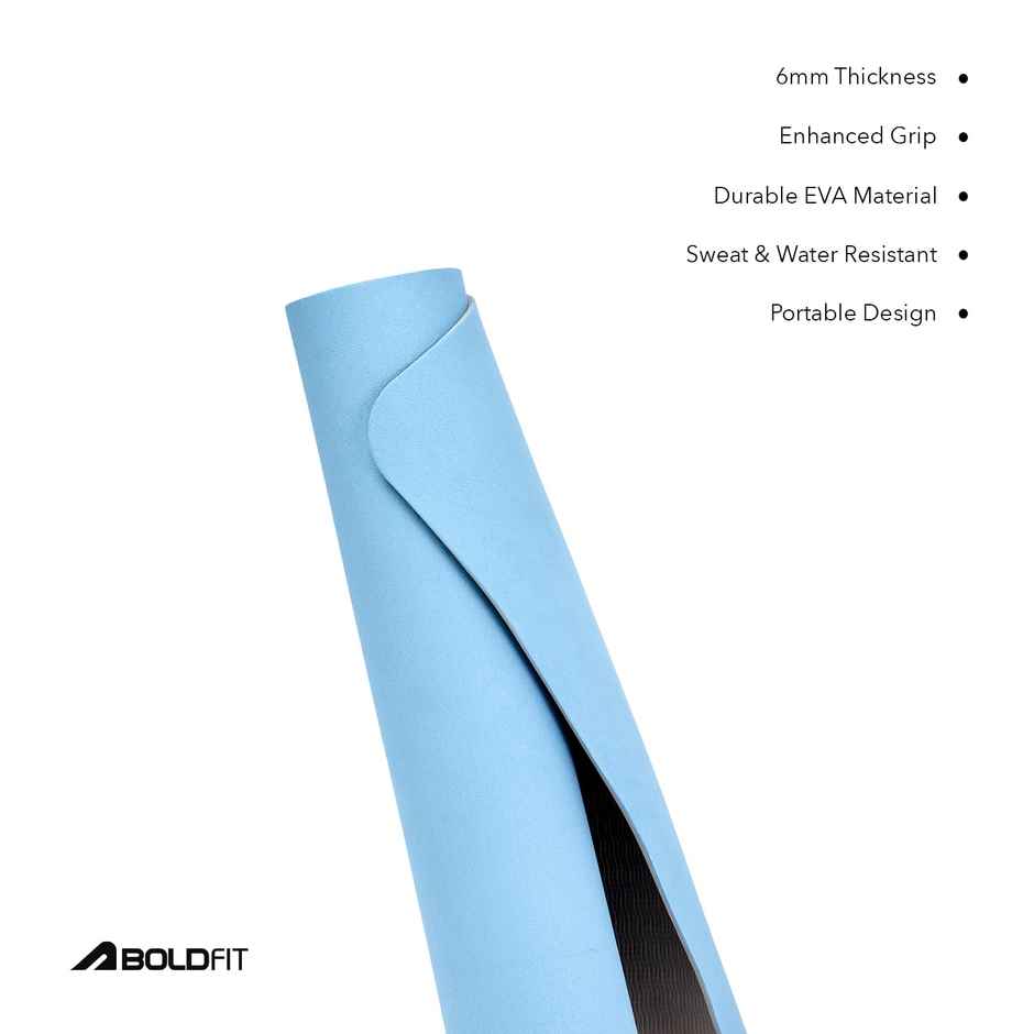 BOLDFIT Yoga Mat Anti-Slip Exercise Mat for Home Gym Workout, Fitness | Grey - 6 mm