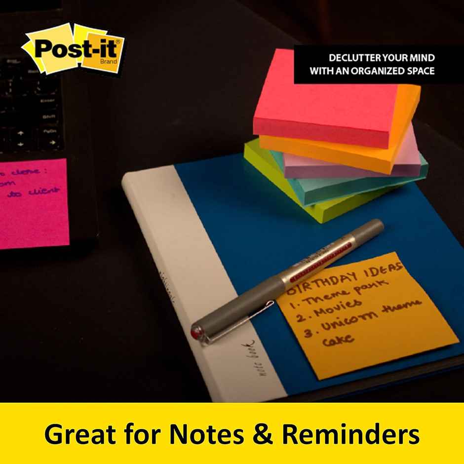 Post-it Sticky Notes - 3" X 3" | Multicolour | Paper | Square | 200 Sheets