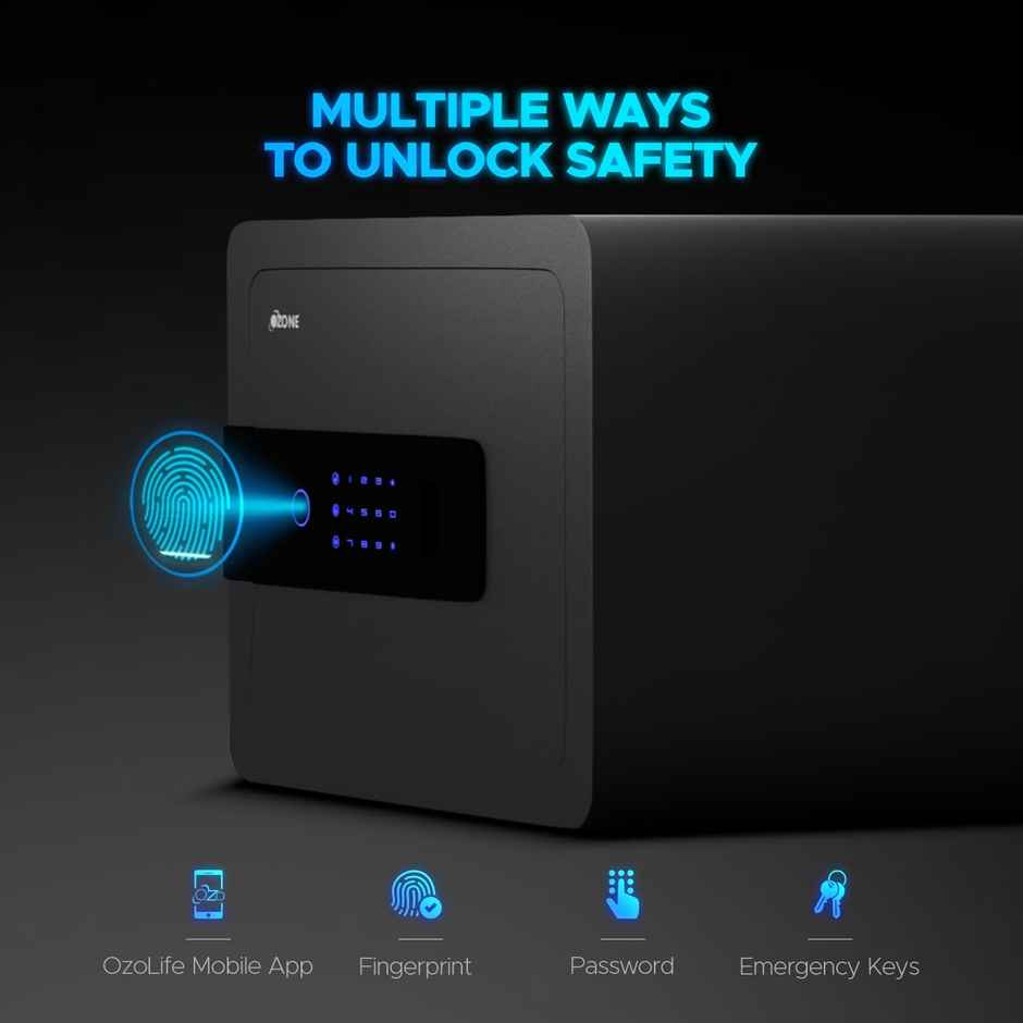 Ozone Acura 11 Life | Wi-Fi Fingerprint Digital Safe Locker for Home & Office | 30 Litres