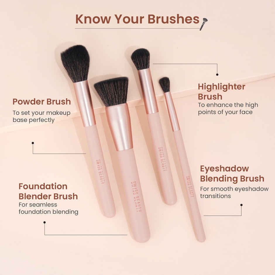 Swiss Beauty Take Me Anywhere 8-in-1 Makeup Brush Set