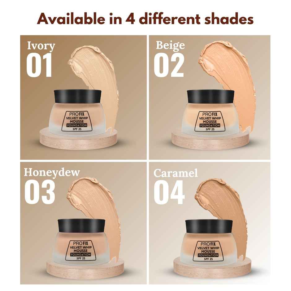 Jaquline USA PRO FIX Velvet Whip Mousse Foundation | Beige 02