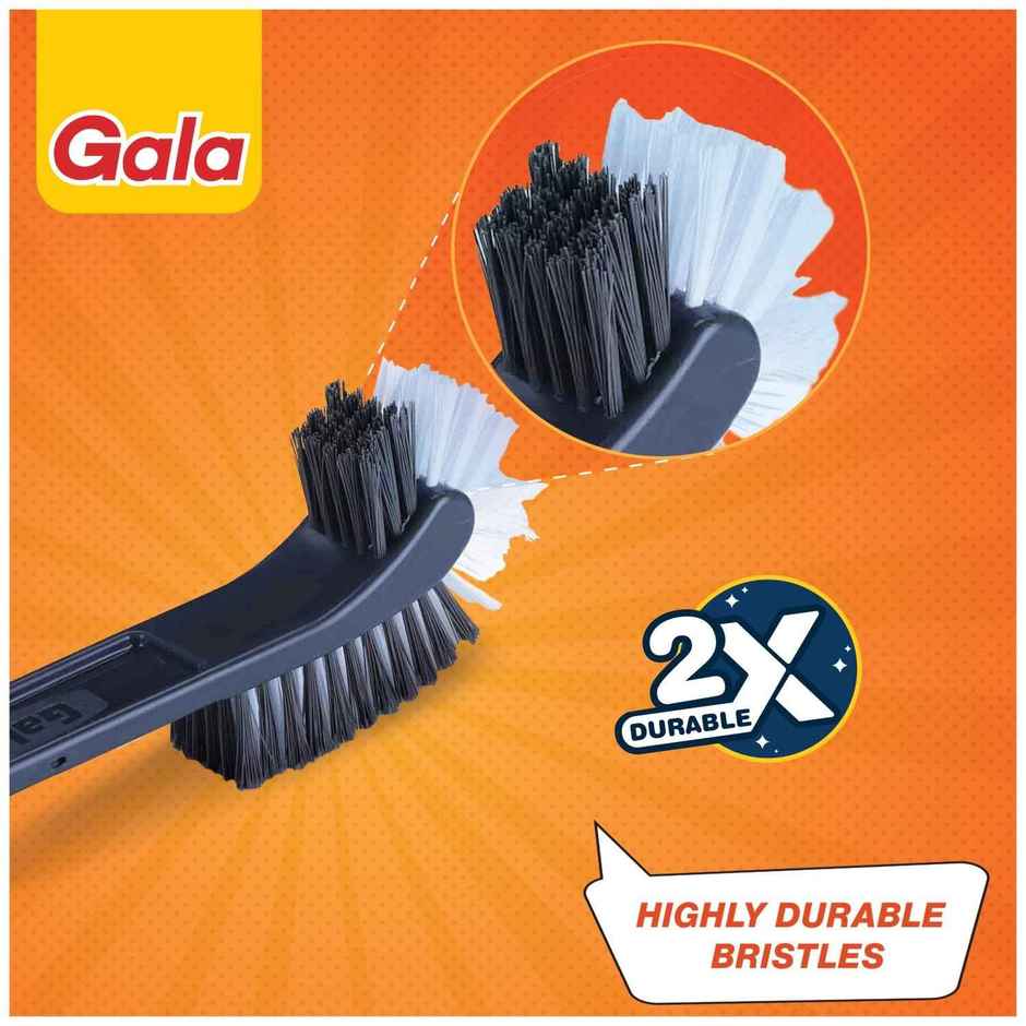 Mr. Muscle Toilet Cleaner (500ml) & Gala Double Hockey Toilet Brush (1pc) Combo