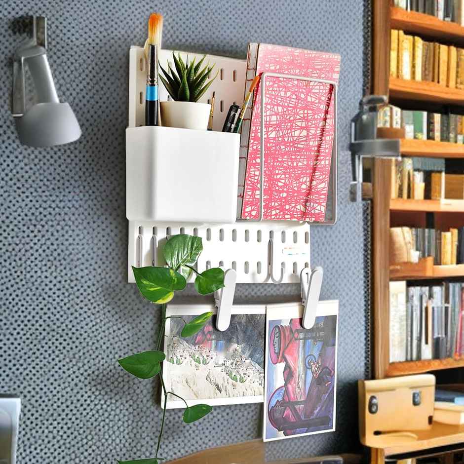 Cheston Plastic Peg Board | 30 x 30 cm - White