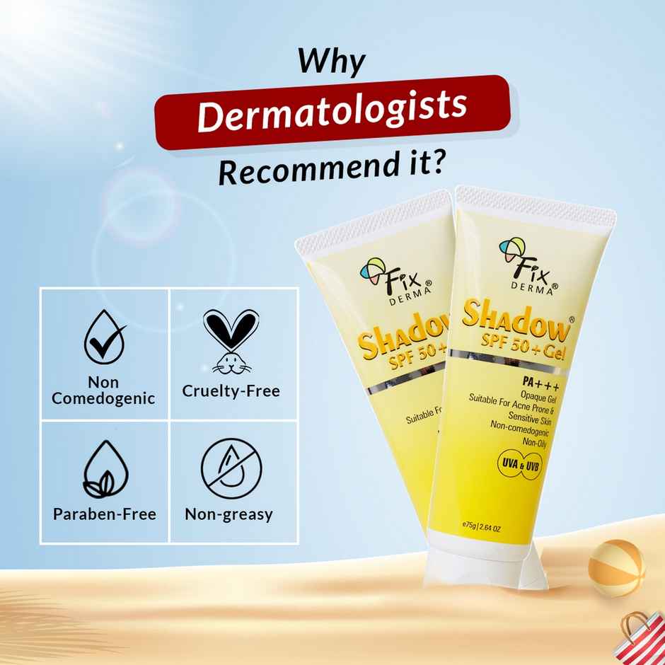 Fixderma Shadow Sunscreen SPF 50+ Gel Sunscreen For Oily Skin Sun Screen Protector SPF 50