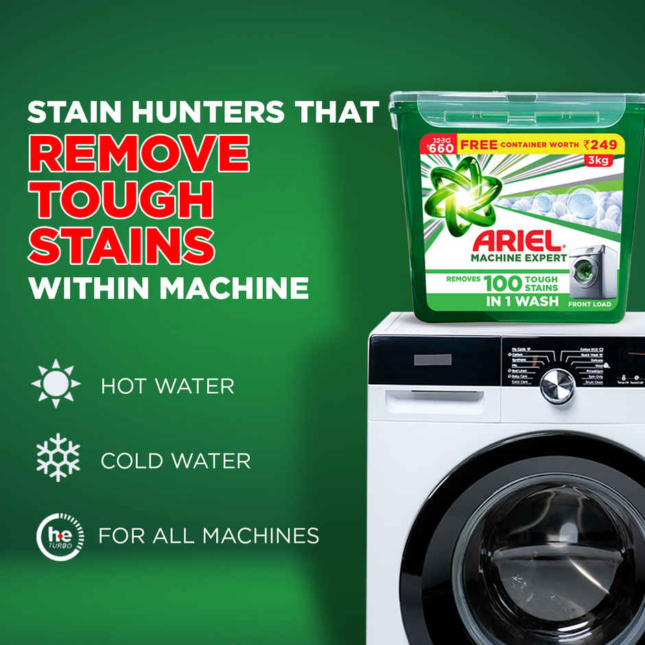 Ariel Machine Expert Detergent Powder Front Load Cannister Free | For Washing Machine