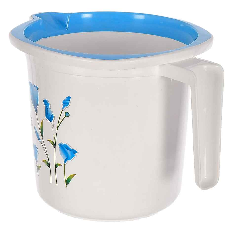 Kuber Industries Plastic Bathroom Mug | 1.5L | Pack of 2 (Blue & White)