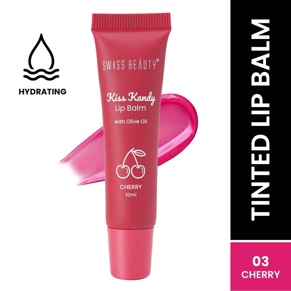 Swiss Beauty Kiss Kandy Lip Balm With Olive Oil | Moisturising | Soft & Smooth Lips- 03 Cherry