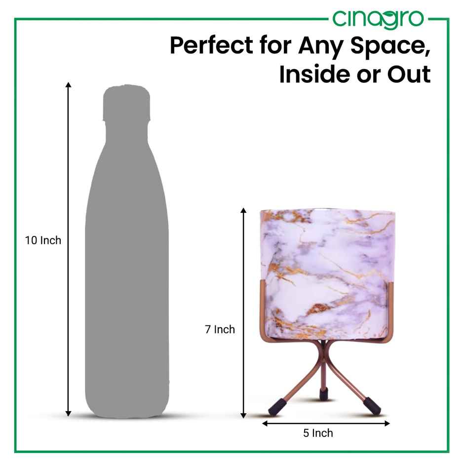 Cinagro Metal Flower Vase Planter Pot - Mandala Mirage White| Suitable for Home Decor & Garden