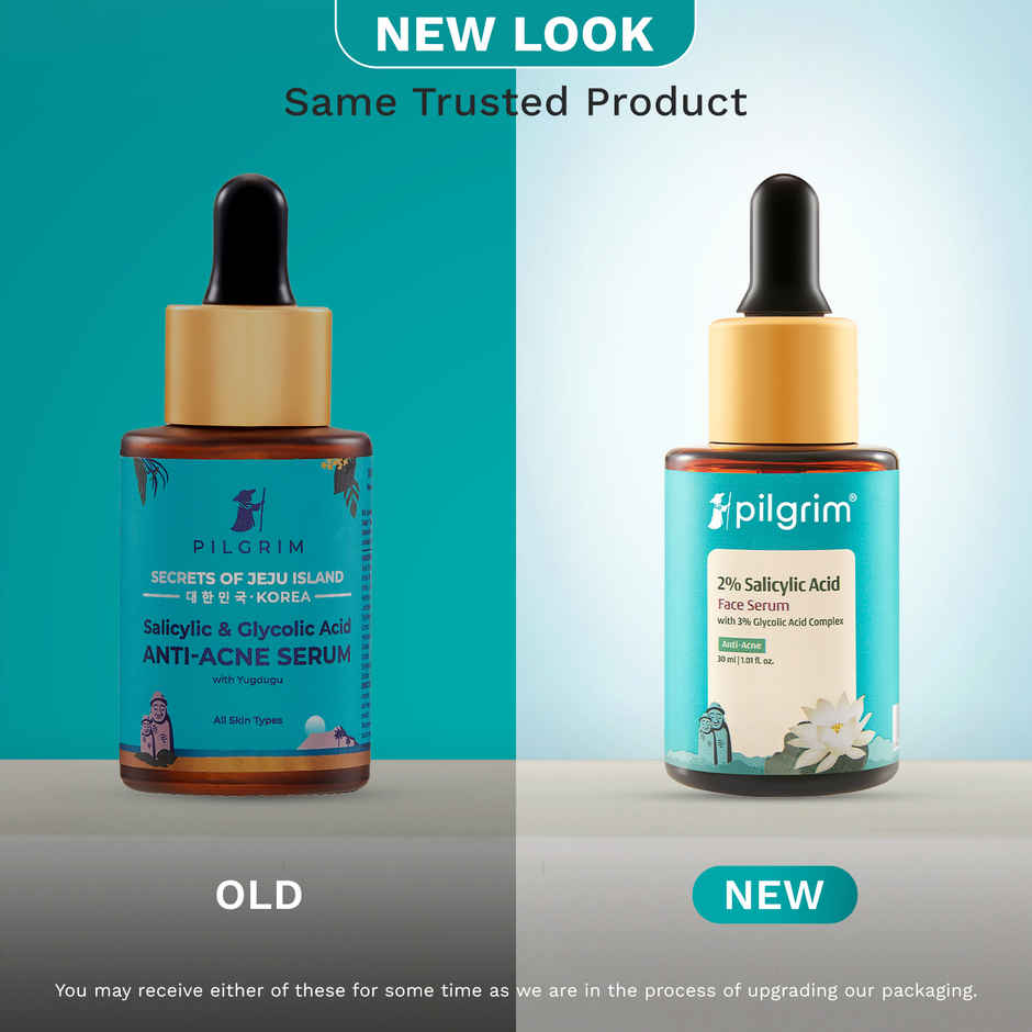 Pilgrim Korean Anti Acne Serum for Oily & Acne Prone Skin with 1% Salicylic Acid + 3% Glycolic Acid