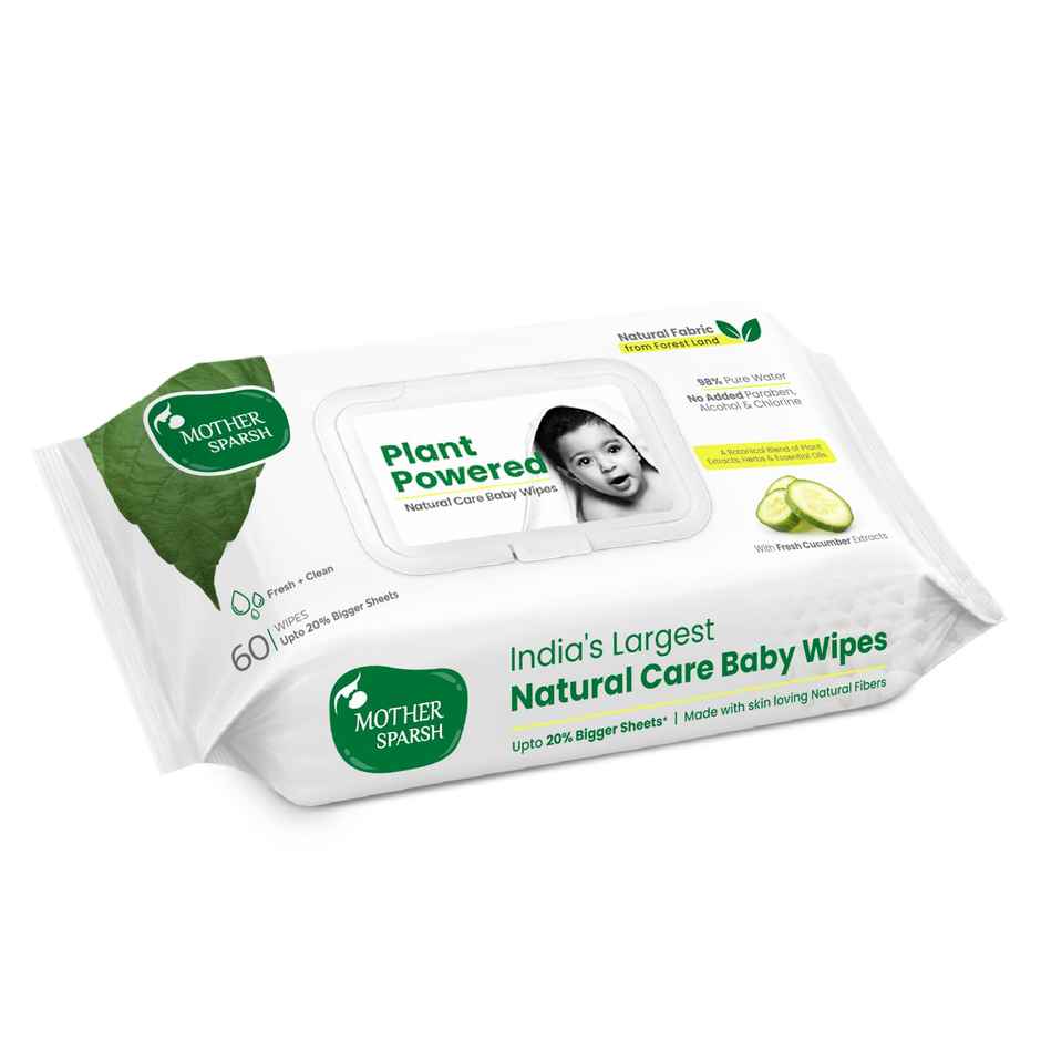 Mother Sparsh Plant Powered Baby Wipes - Natural Cucumber Extract