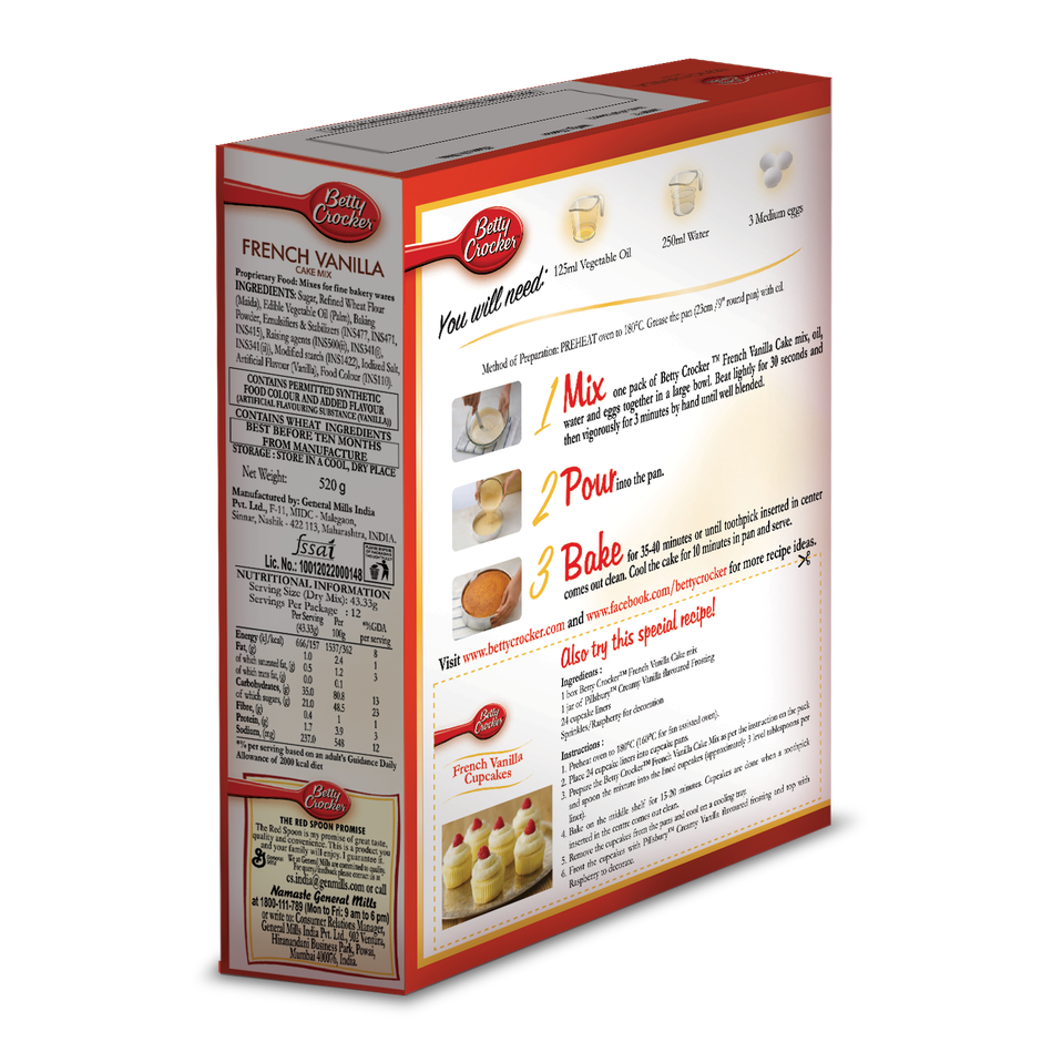 Betty Crocker French Vanilla Instant Cake Mix Powder