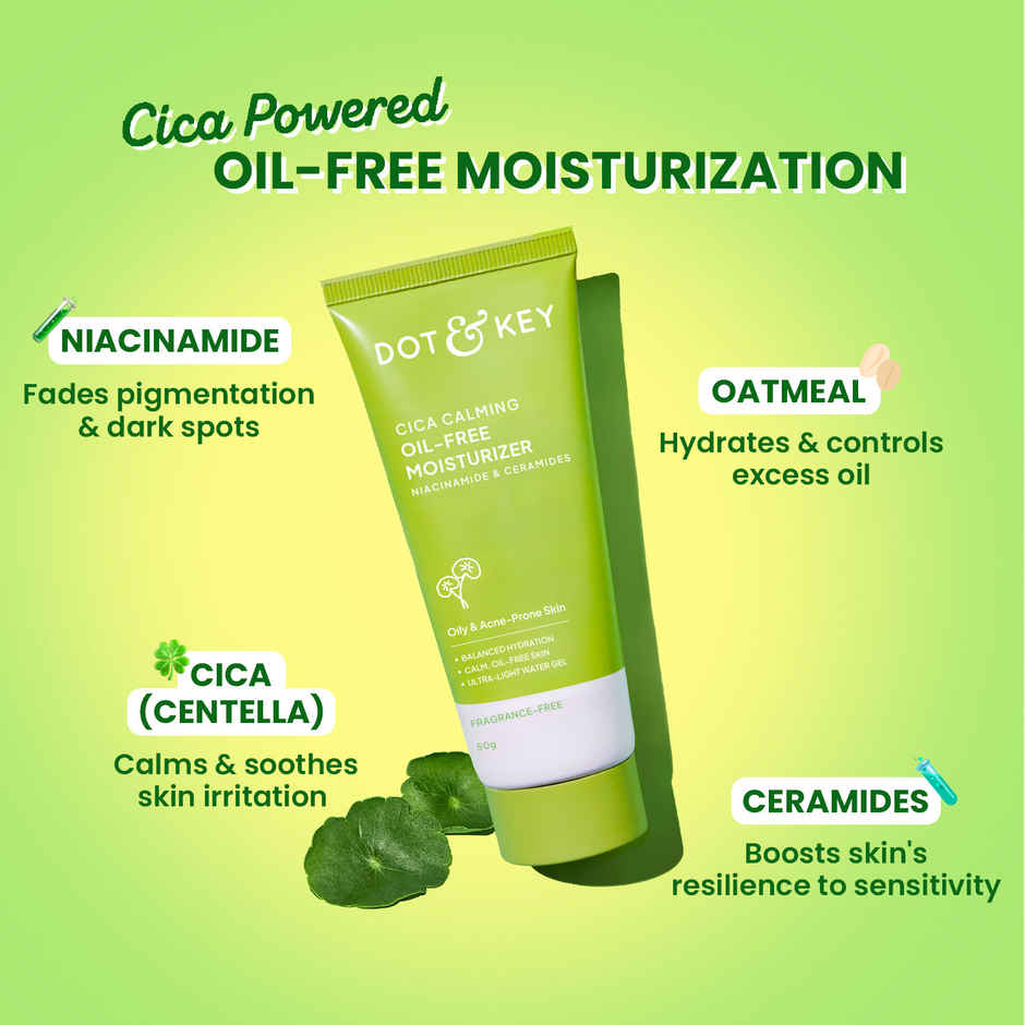 Dot & Key CICA + Niacinamide Oil-Free Moisturizer for Dark Spot, Oily, Sensitive & Acne Prone Skin