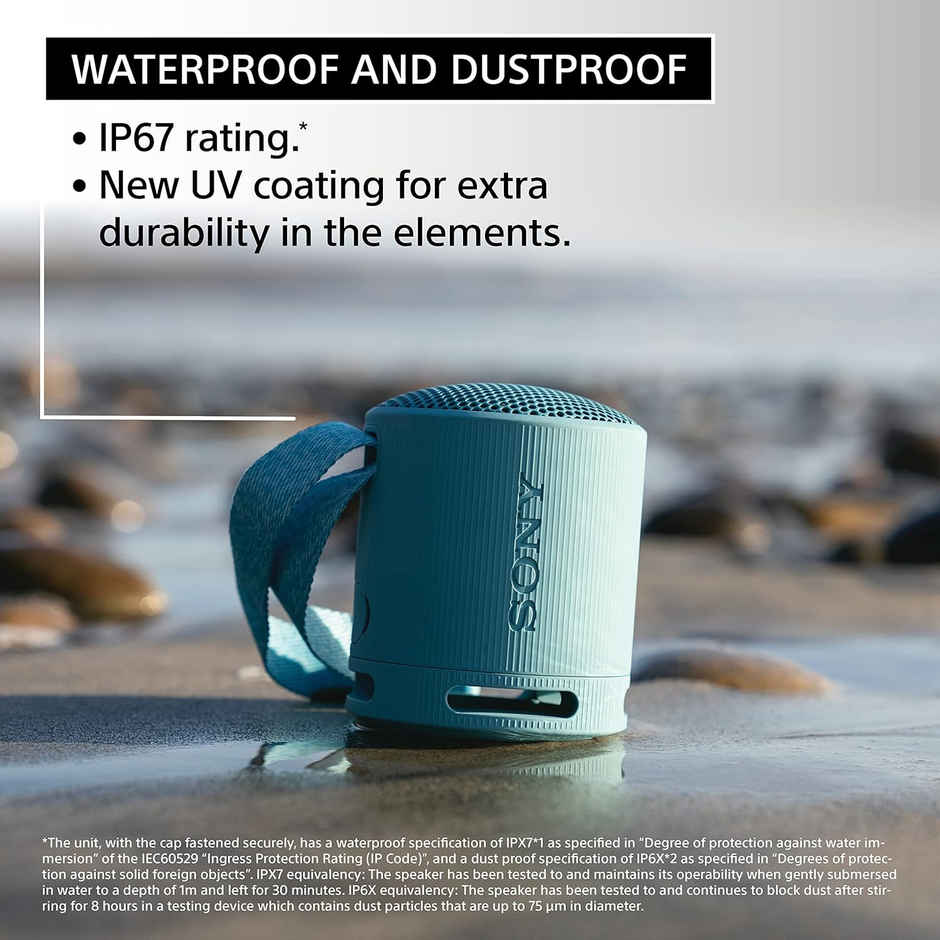 Sony SRS-XB100 Wireless Bluetooth Portable Super-Compact Speaker | Hands-Free Calling | Blue