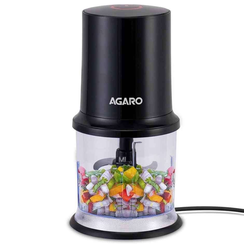 Agaro Elegant Electric Vegetable Chopper, 400 Watts Chop, Mince, Puree Twin Stainless Blade, 500 Ml