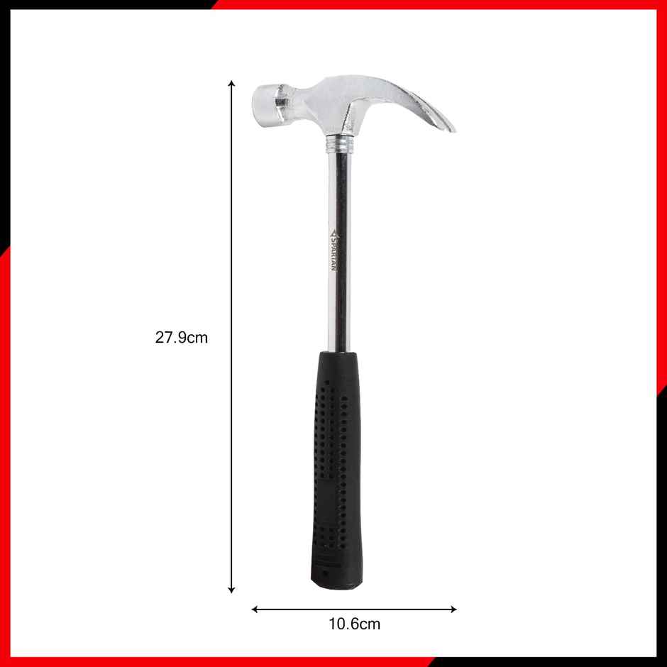 Spartan Curved Claw Hammer | Heavy Duty Steel Head | Rubber Grip
