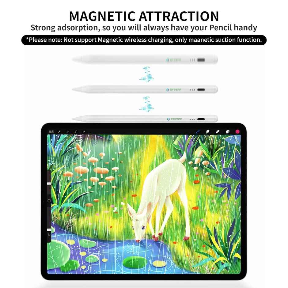 STRIFF iPad Pencil NO.1 Sales in US&EU,13 Mins Fast Charge Stylus Pen for iPad with Palm Rejection for 2018-2025 iPad Air 3/4/5/M2/M3, iPad mini 5/6, iPad 6/7/8/9/10/11, iPad Pro 11",12.9"&M4 - White