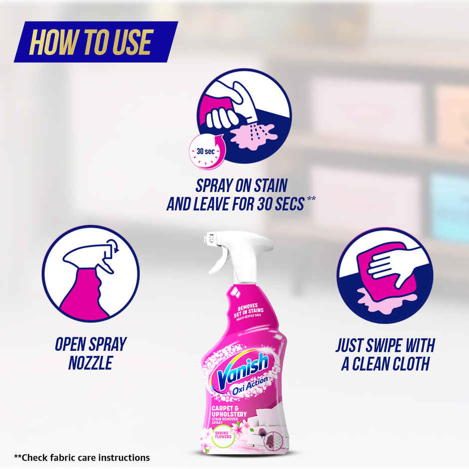 Vanish Oxi Action Instant Stain Remover Spray for Carpets, clothes & Sofas