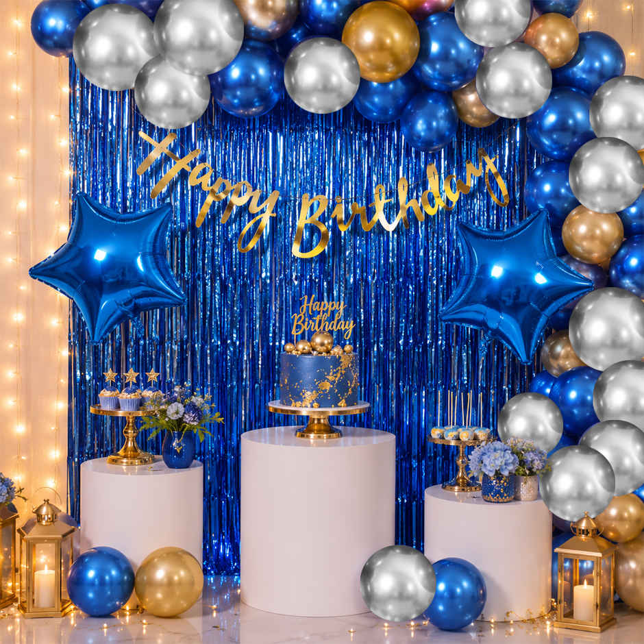 Birthday Decoration Kit | Balloons For Birthday Decorations | Pack Of 41 | Blue | Party Propz