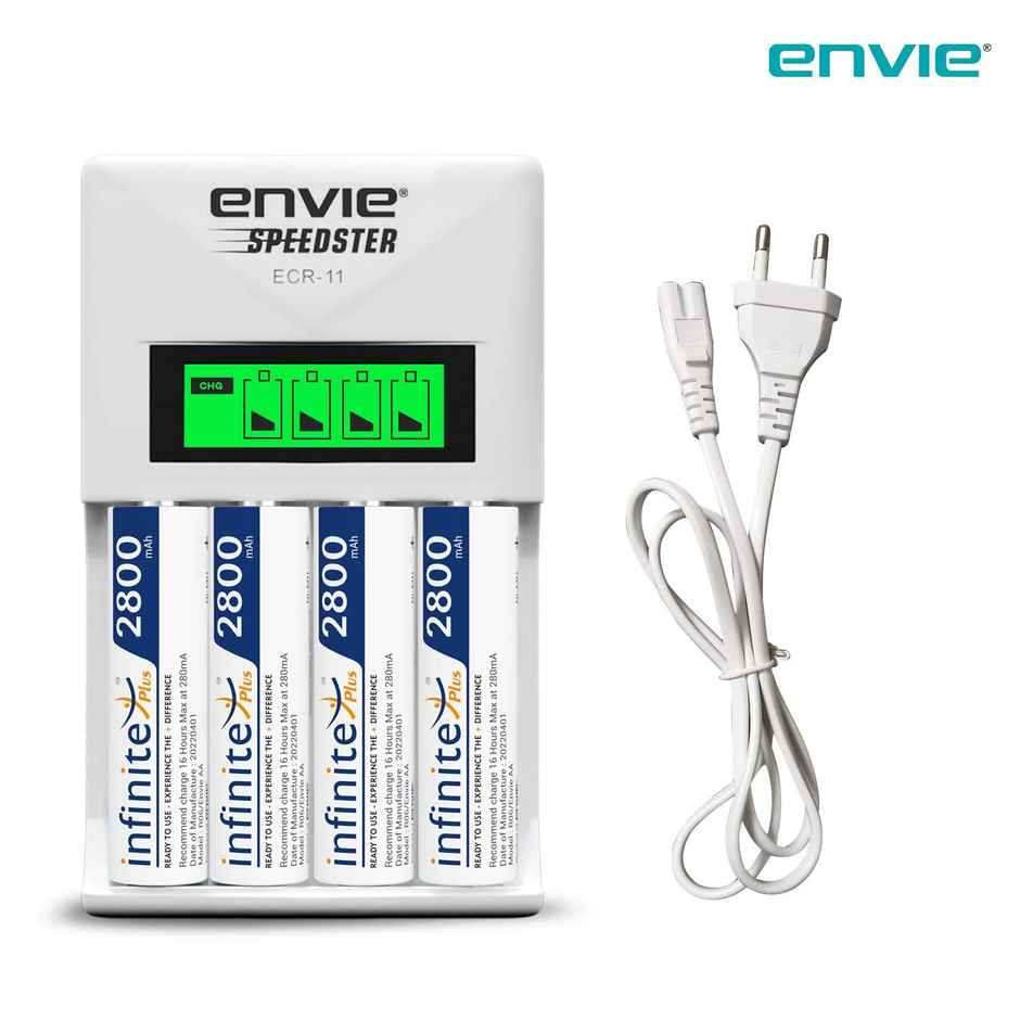 Envie Ecr11Aa28004Pl Speedster Rechargeable Batteries Charger For AA & AAA With 4 x 2800 mAh Battery
