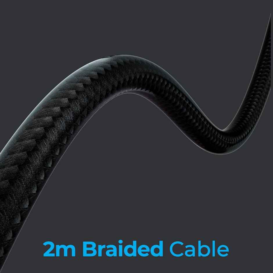 Zebronics Jet PRO Premium Wired Gaming On Ear Headphone with LED for Headband + earcups, 40mm Neodymium Drivers, 2 Meter Braided Cable, with mic, Suspension Design, 3.5mm + USB Connector - Black, Blue