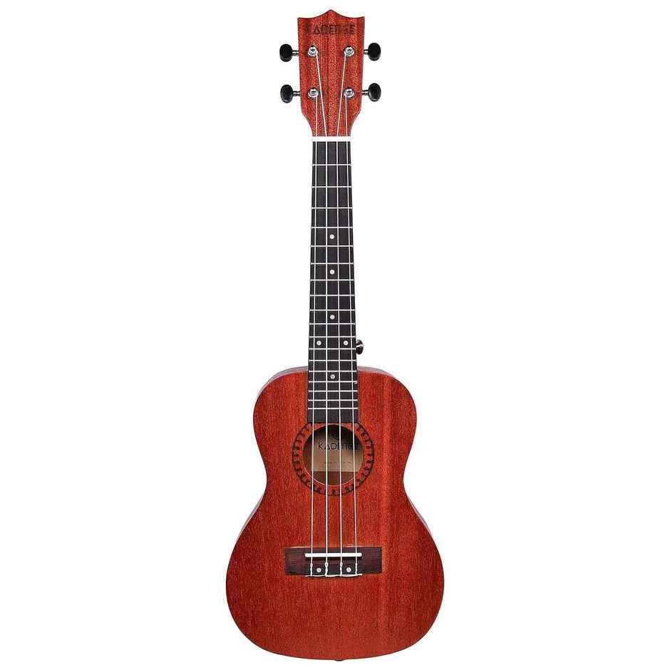 Kadence Concert Ukulele 23 Inch Cinnamon Brown, Fluorocarbon Strings, Matt Finish with Strap & Bag