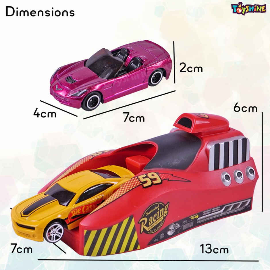 Toyshine Rapid Launcher Play Set Toy With 3 Die Cast Metal Cars Toddler Racing Car Quick Action (Colour May Vary)