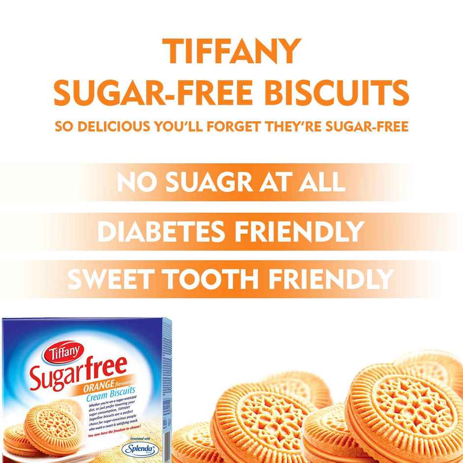 Tiffany Sugar Free Orange Flavour Cream Biscuits