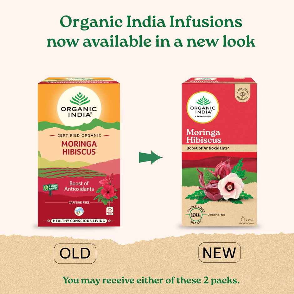 Organic India Moringa Hibiscus Herbal Infusion Bags