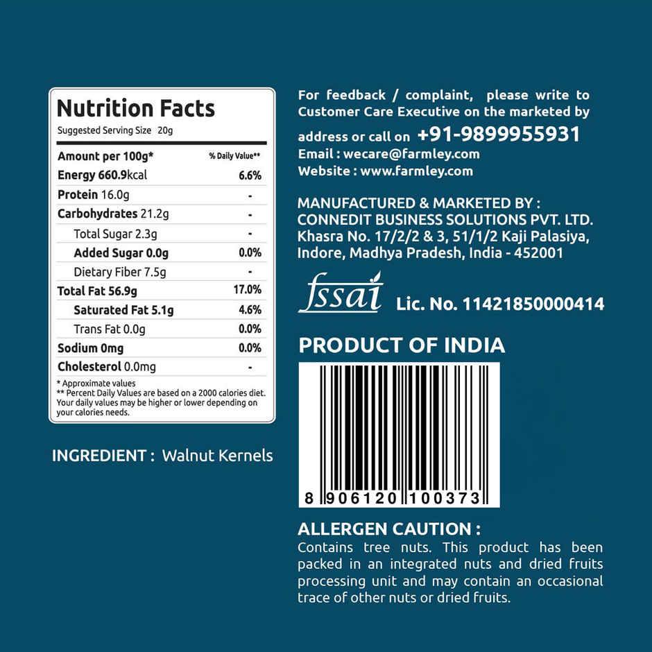 Farmley Premium Broken Chile Walnut Kernels (Akhrot)