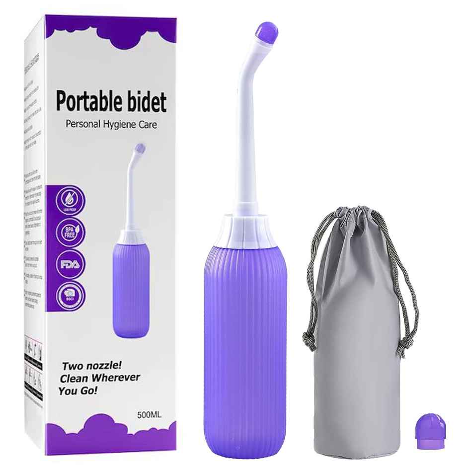 DALUCI Portable Bidet Spray Bottle Handheld Retractable Anti Slip Angled Nozzle Multicolor | 500 ml