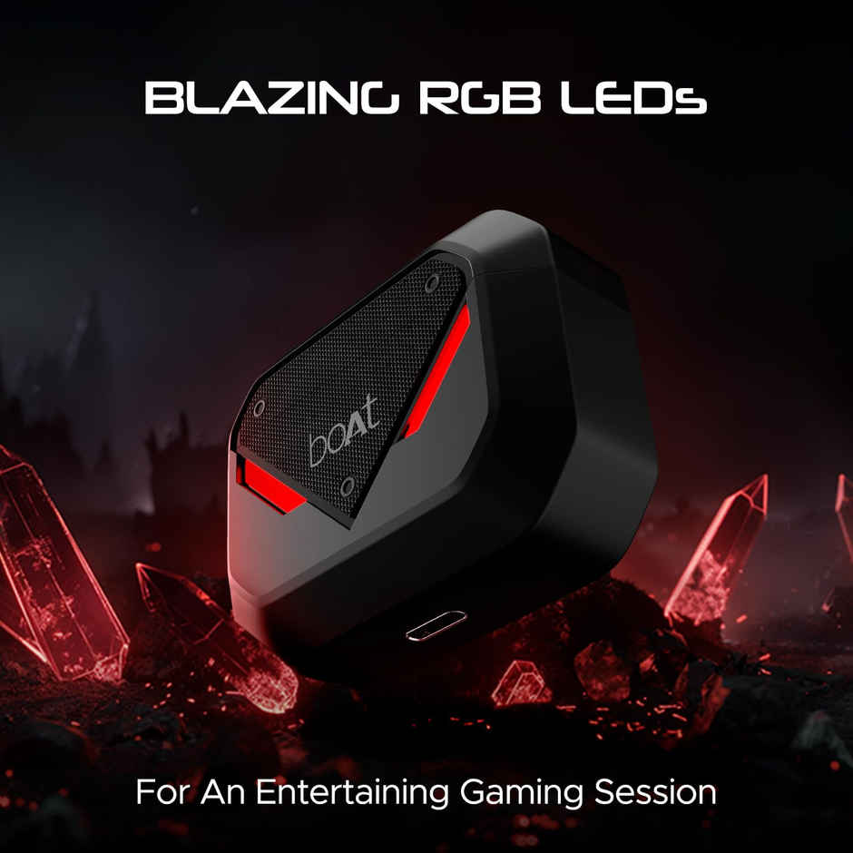 boAt Immortal 158 in Ear Gaming TWS Earbuds with 40hrs Playback, 40ms Super-Low Latency Beast Mode, RGB LEDs, 4 Mics with ENx, IWP, ASAP Charge, BTv5.3 - White Sabre