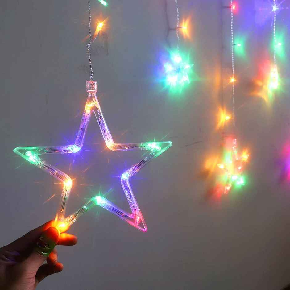 Quace 12 Star Curtain Light Multi Color