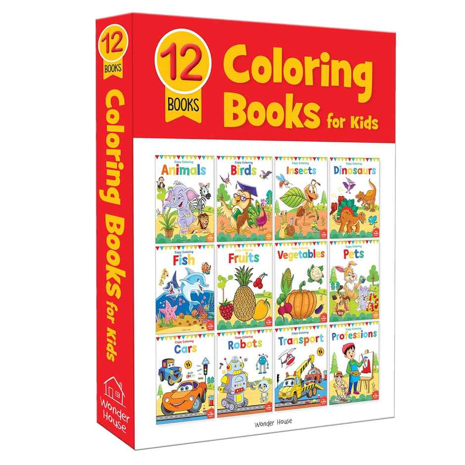 Colouring Books Boxset- Pack of 12 Copy Colour Books for Children