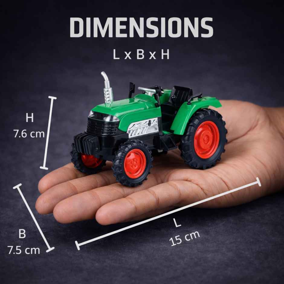 Race n Roll Light & Sound Farm Tractor Adventure Toy Pull back Action Vehicle Green