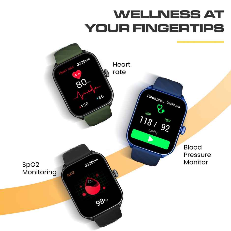 Cellecor FLEX 1.83" BT Calling | 500 NITS | SPo2 | HR | Split Screen Smartwatch | Black