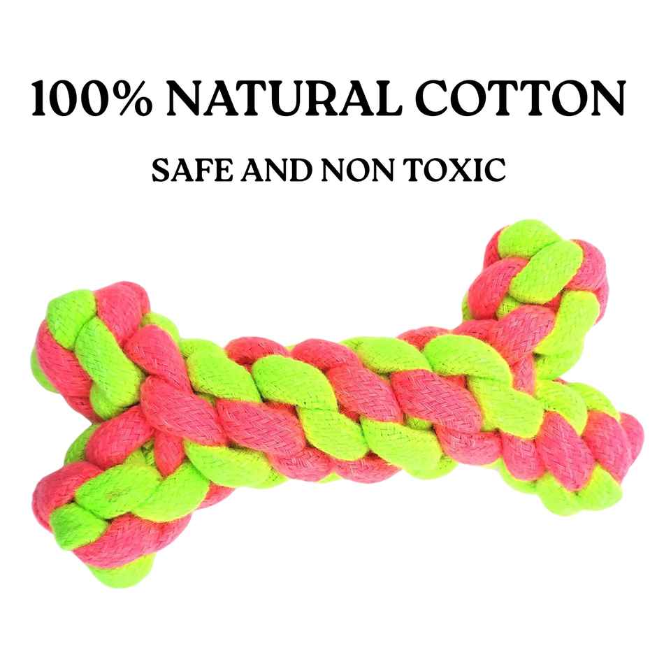 Payton Perry Bone Shape Cotton Rope Chew Toy | Multicolour