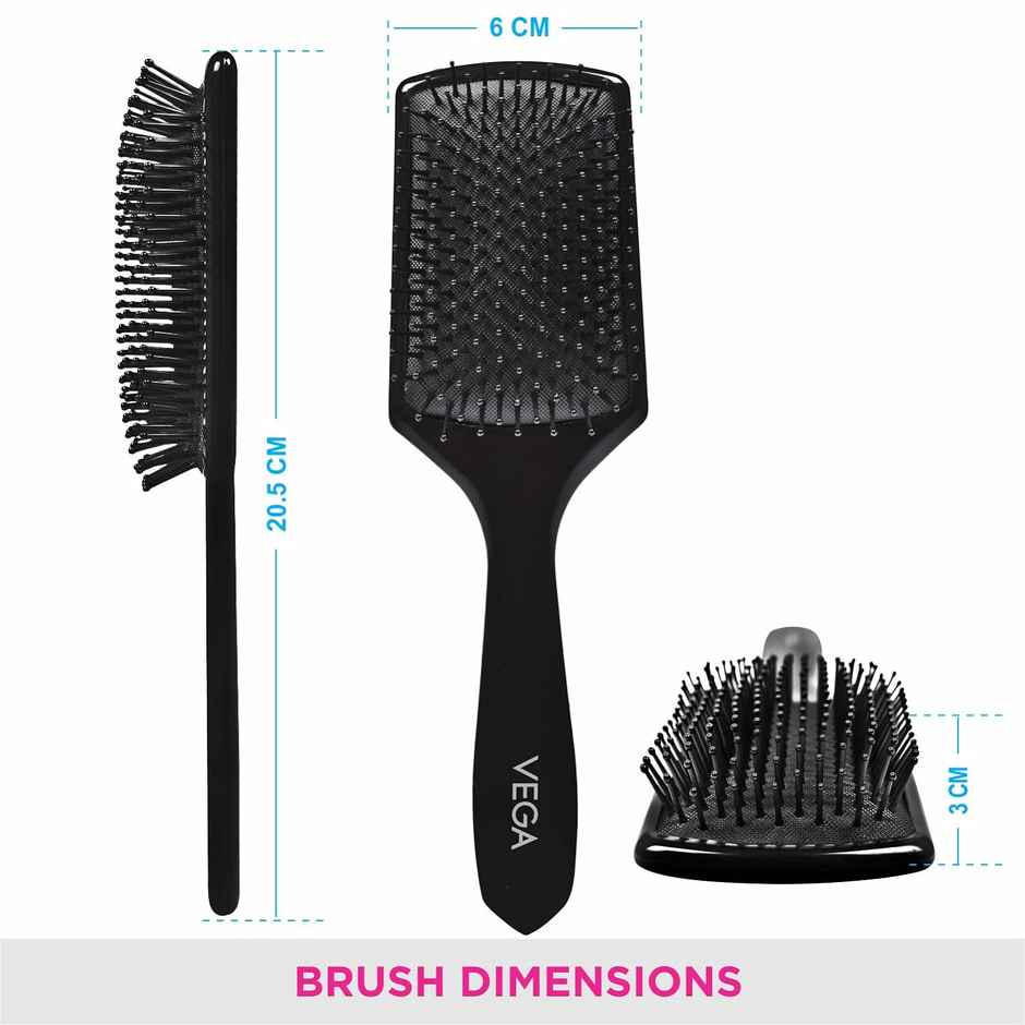VEGA Premium Collection Mini Paddle Hair Brush for Men & Women, Black, (8586 M)