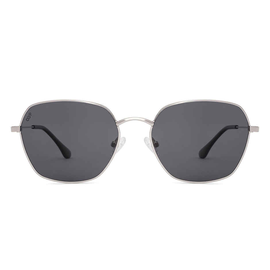 Vincent Chase by Lenskart Unisex Polarized Geometric Sunglasses | Medium | Silver & Grey