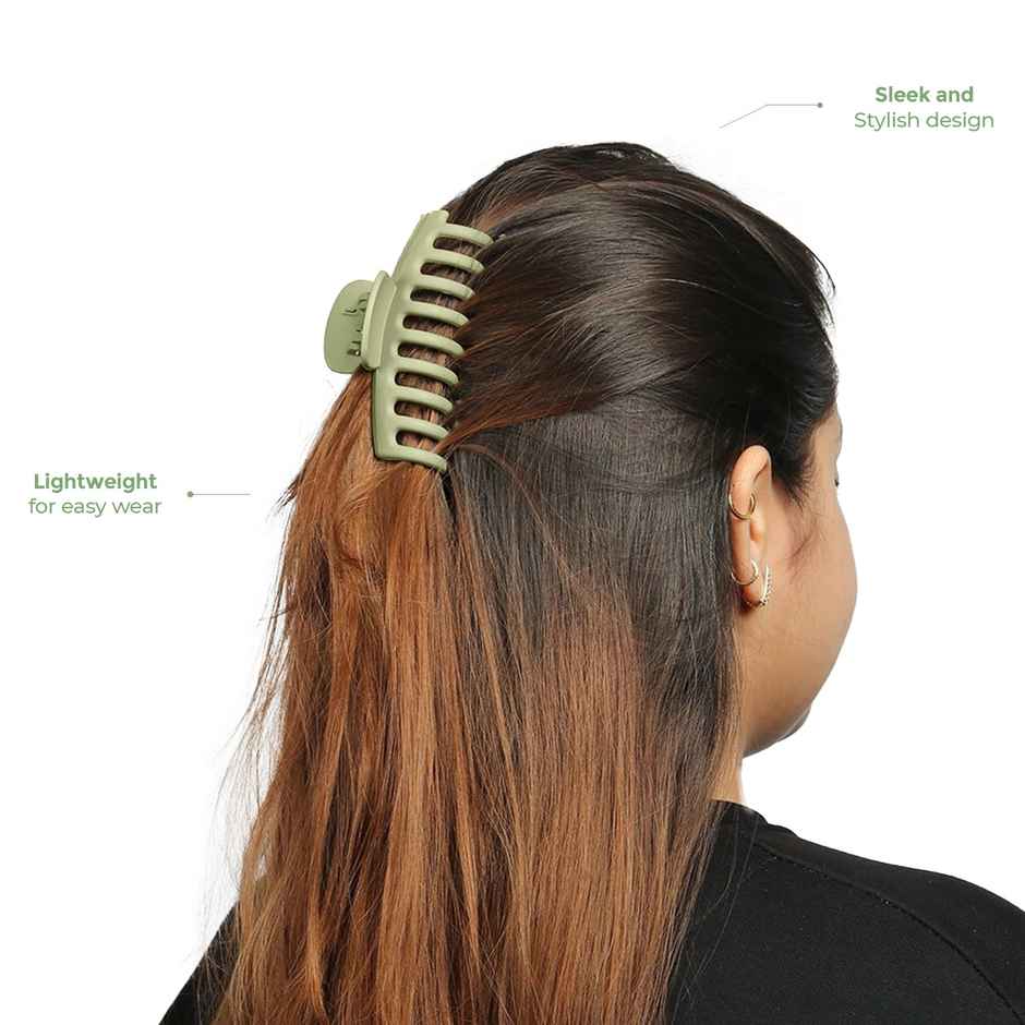 Prolume Cylindrical Claw Clips Hair Accessories For Women/Girl | Light Beige | Dark Beige