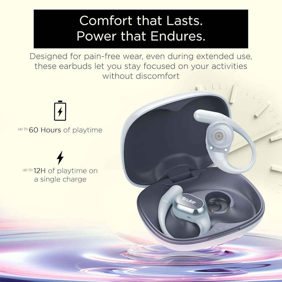 truke Buds Liberty Truly Wireless Bluetooth OWS with SpatialAudio, 60H Battery - Slate Blue