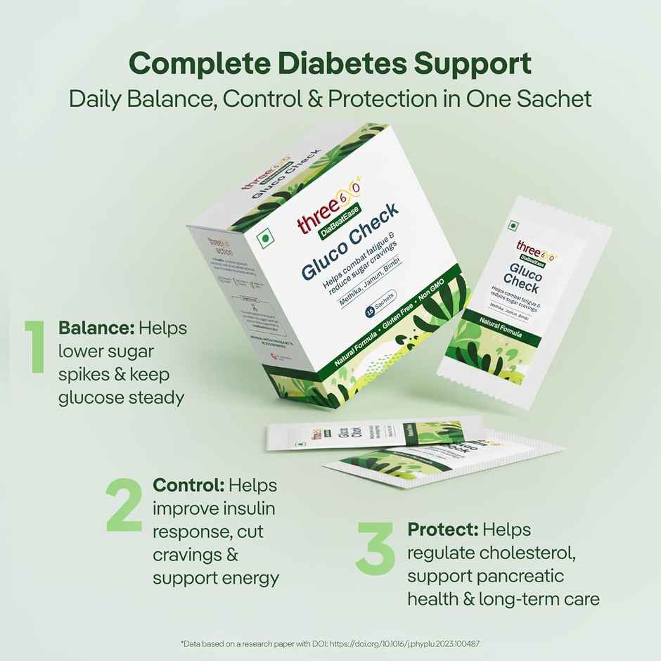 three60+ Diabeatease Gluco Check Powder for Sugar Control