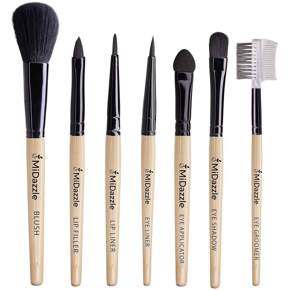 Midazzle Premium Wooden Medium Brush | Set of - 7 | MIMB1118