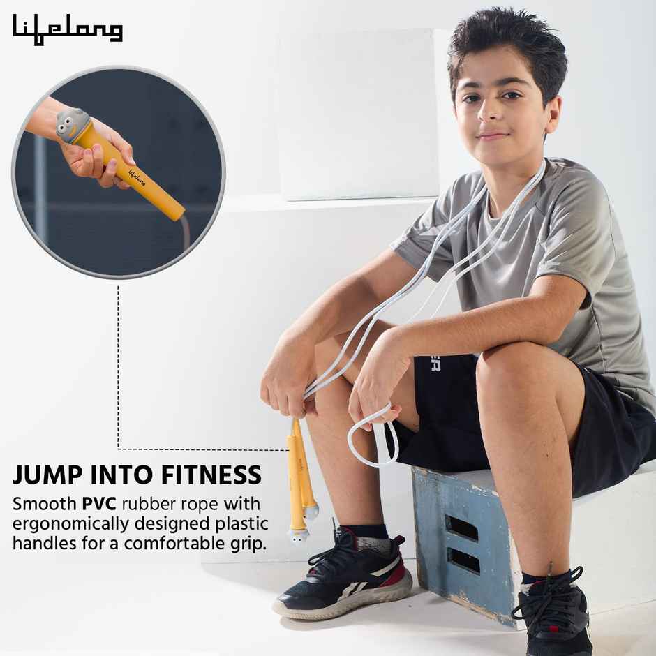 Lifelong Skipping Rope with Counter for Workout | Grey | 290 cm