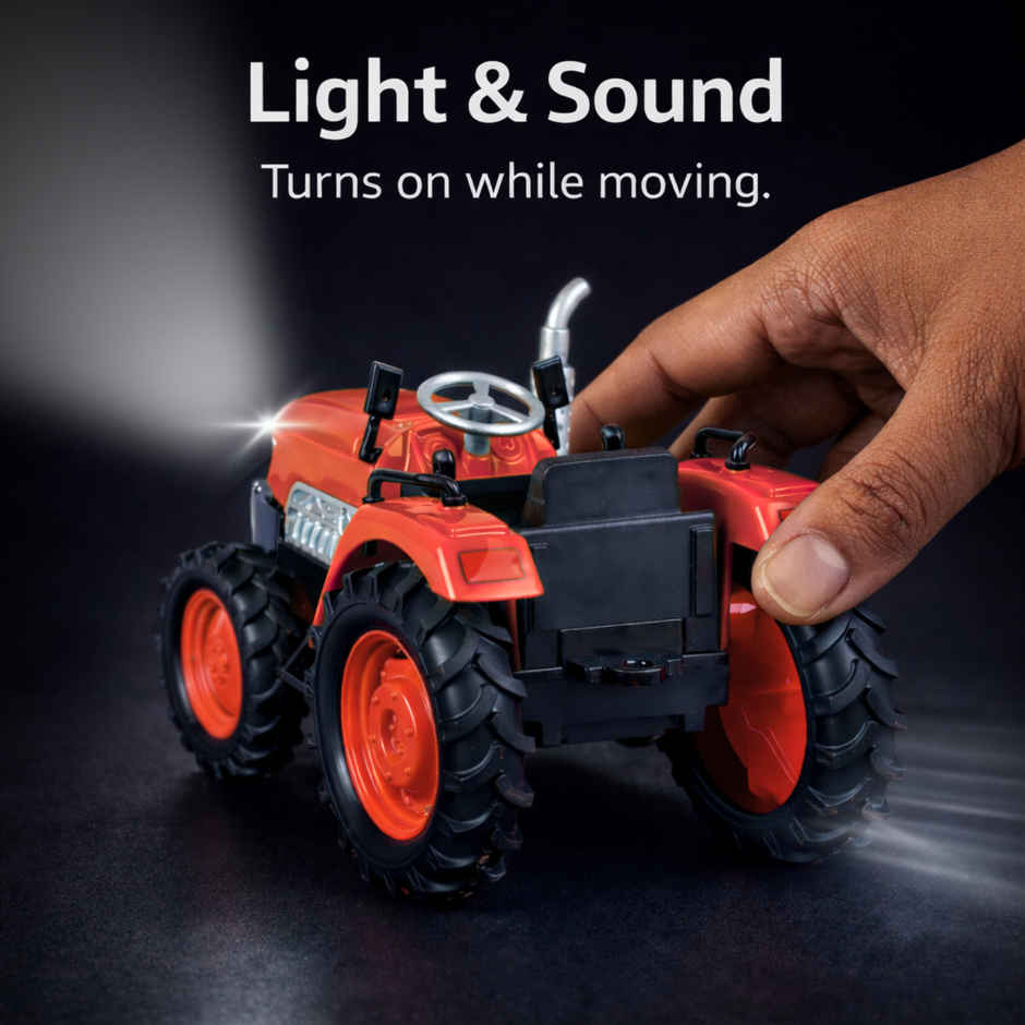 Race n Roll Light & Sound Farm Tractor Adventure Toy Pull back Action Vehicle Red