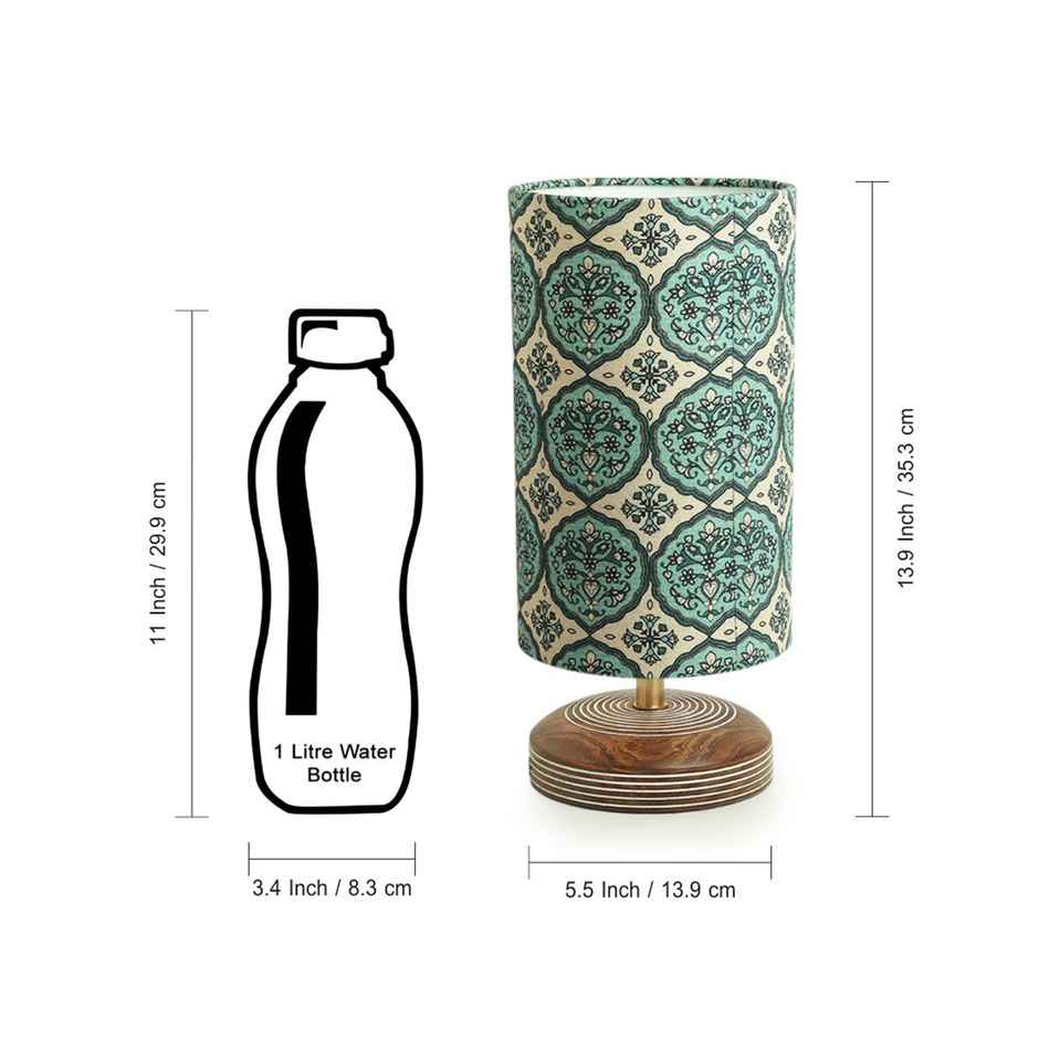 ExclusiveLane Paisley-Carved Table Lamp In Mango Wood | 35.6 cm