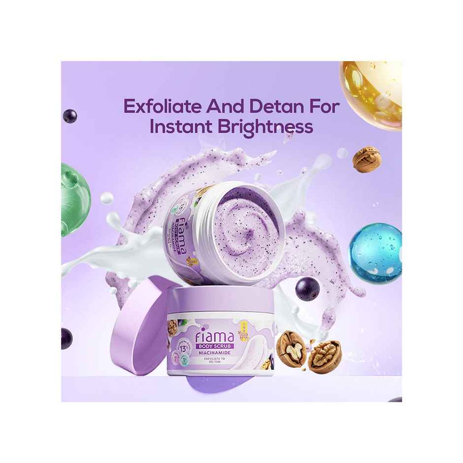Fiama De Tan Body Scrub with 1% Niacinamide | Exfoliating Scrub for Instant Brightness