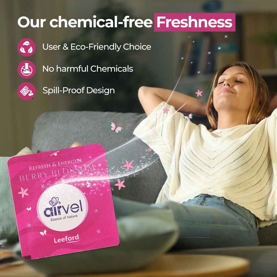 Airvel Berry Blossom Gel Pouch Air Freshener | Long-Lasting & Odor Control