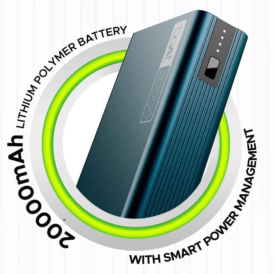 boAt 20000 mAh Power Bank w/ 2-Way 22.5W Fast Charging & Smart Power Management - PB400 (Steel Blue)